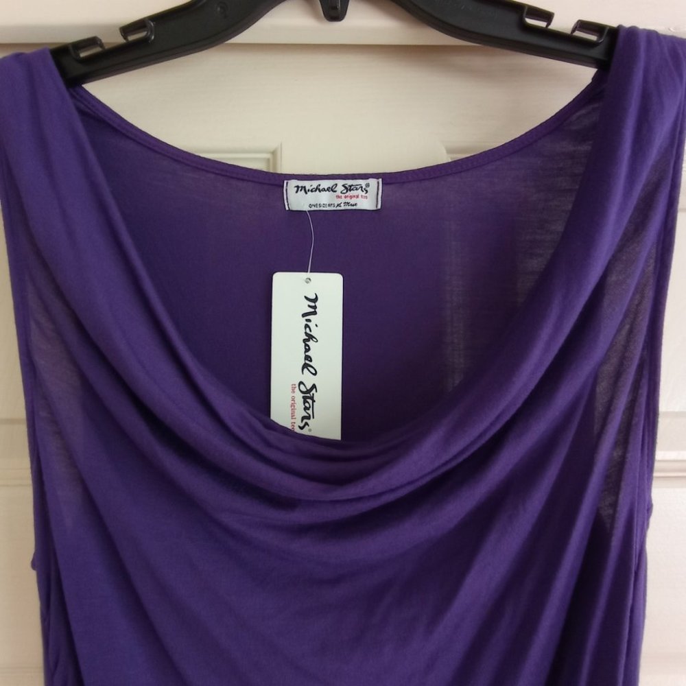 Michael Stars Purple Bodycon Ruched Dress OS
